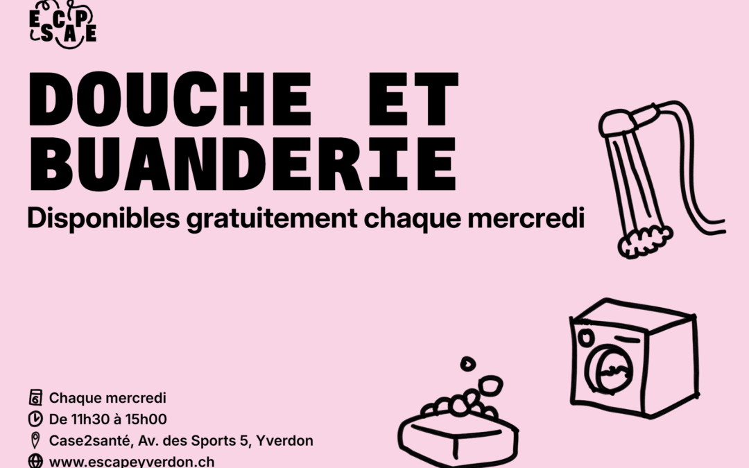 Espace douche et buanderie chaque mercredi