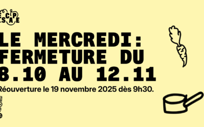 Cantine solidaire fermée du 8.10 au 12.11 inclus